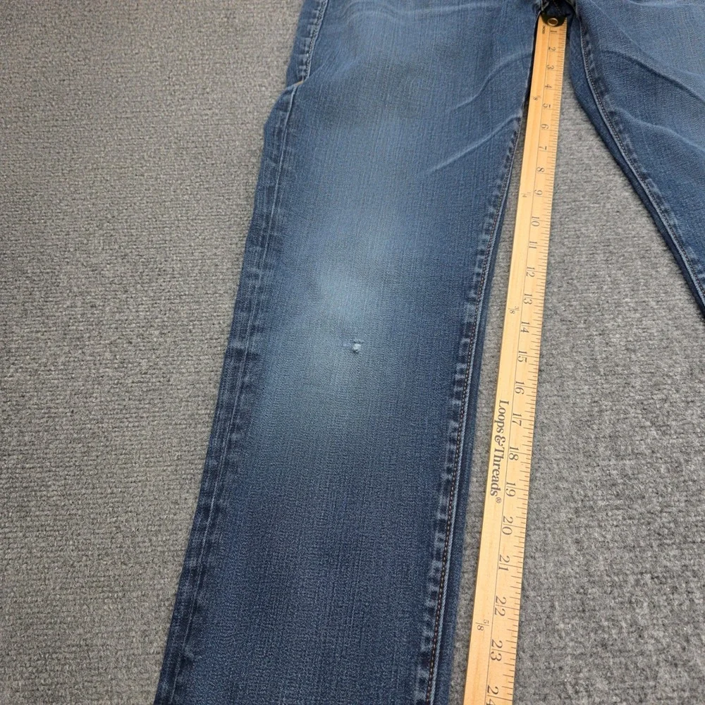 True Religion Geno Relaxed Slim‎ Jeans Mens 31x32 Blue Distressed Flap Pocket